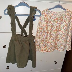 Carter's Cream Floral Long Sleeve Top with Orange and Purple Blooms